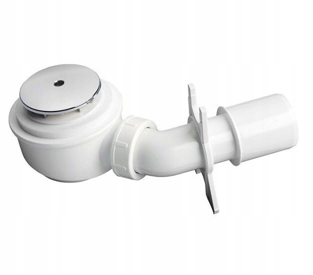 Nízký Sprchový Sifon Fi 50 MM, Chromovaný Odtok Pro Sprchovou Vaničku Kabiny