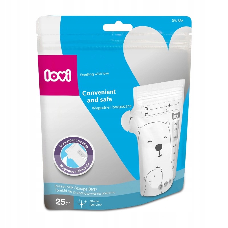 Torebki do przechowywania pokarmu 200ml 25szt LOVI Marka Lovi