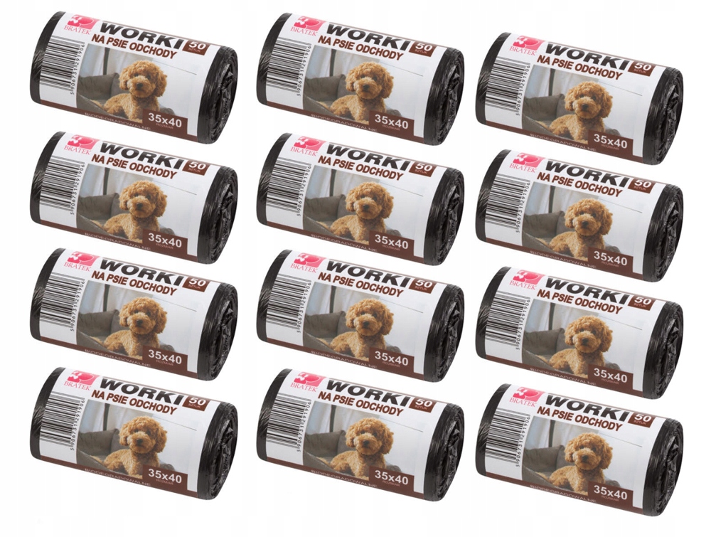 

XL Worki Woreczki Torebki Psie Odchody Bio 600szt
