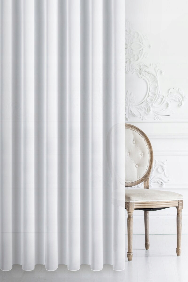 Hotová Záclona Žoržeta Krep Bílá Šířka 600 cm Páska Oka Na Míru