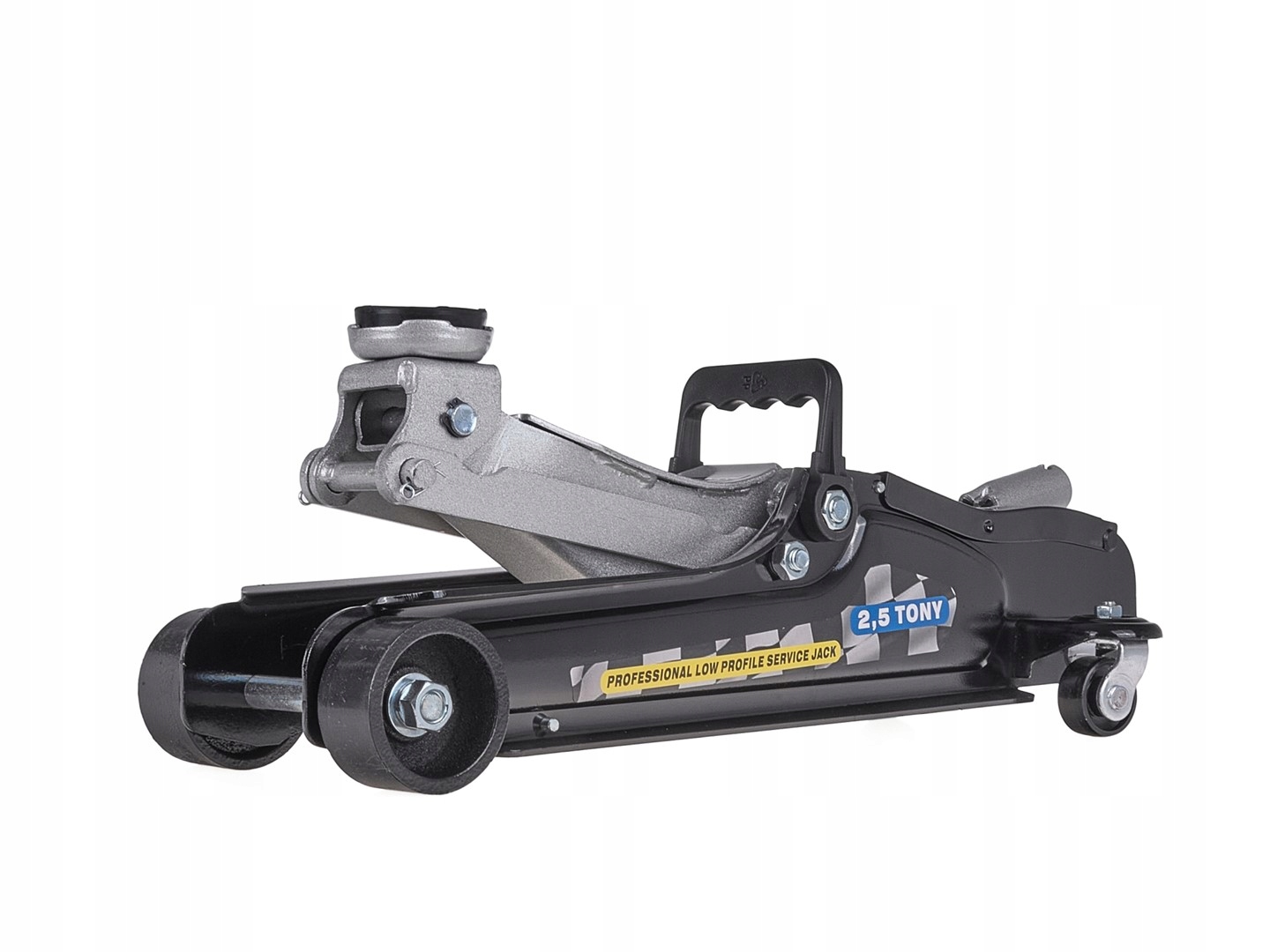 PODNOŚNIK SAMOCHODOWY LEWAREK NISKOPROFILOWY 2,5T ŻABA GUMA STALOWE KOŁA Maksymalna wysokość podnoszenia 360 mm