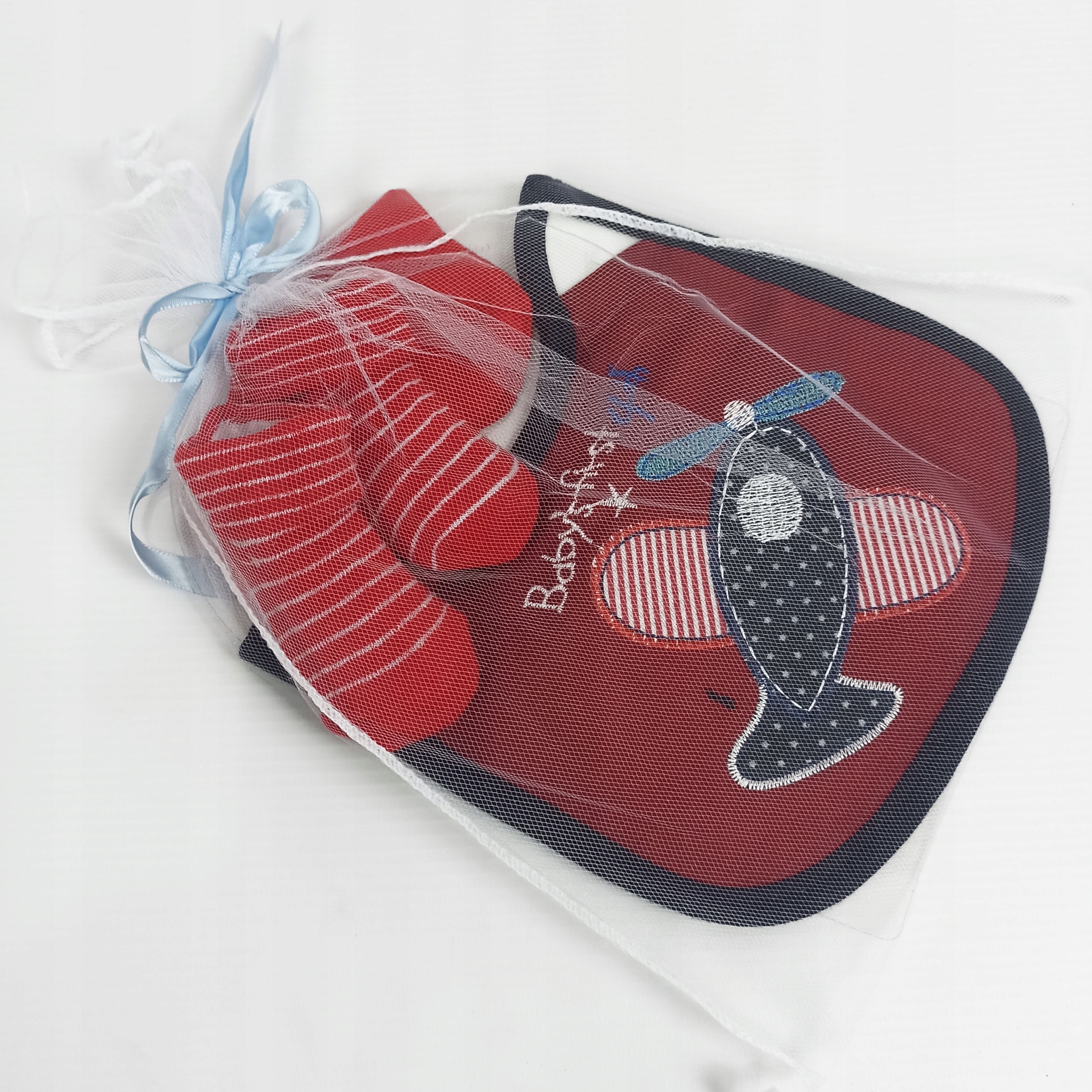 ZESTAW PREZENTOWY 5cz. czerwony samolot wyprawka