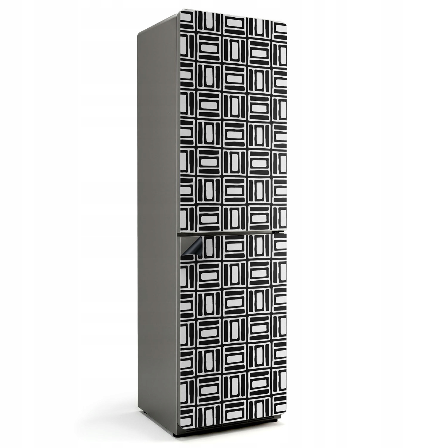 Ozdobná magnetická podložka na dvere chladničky Geometrický kockovaný vzor 60x205