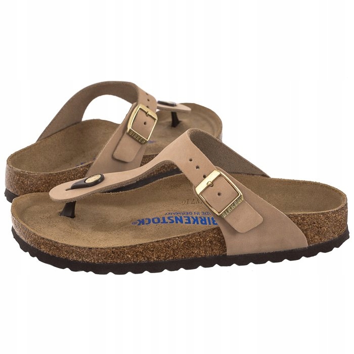 Dámské kožené žabky Birkenstock Gizeh Bs Sandcastle Béžové