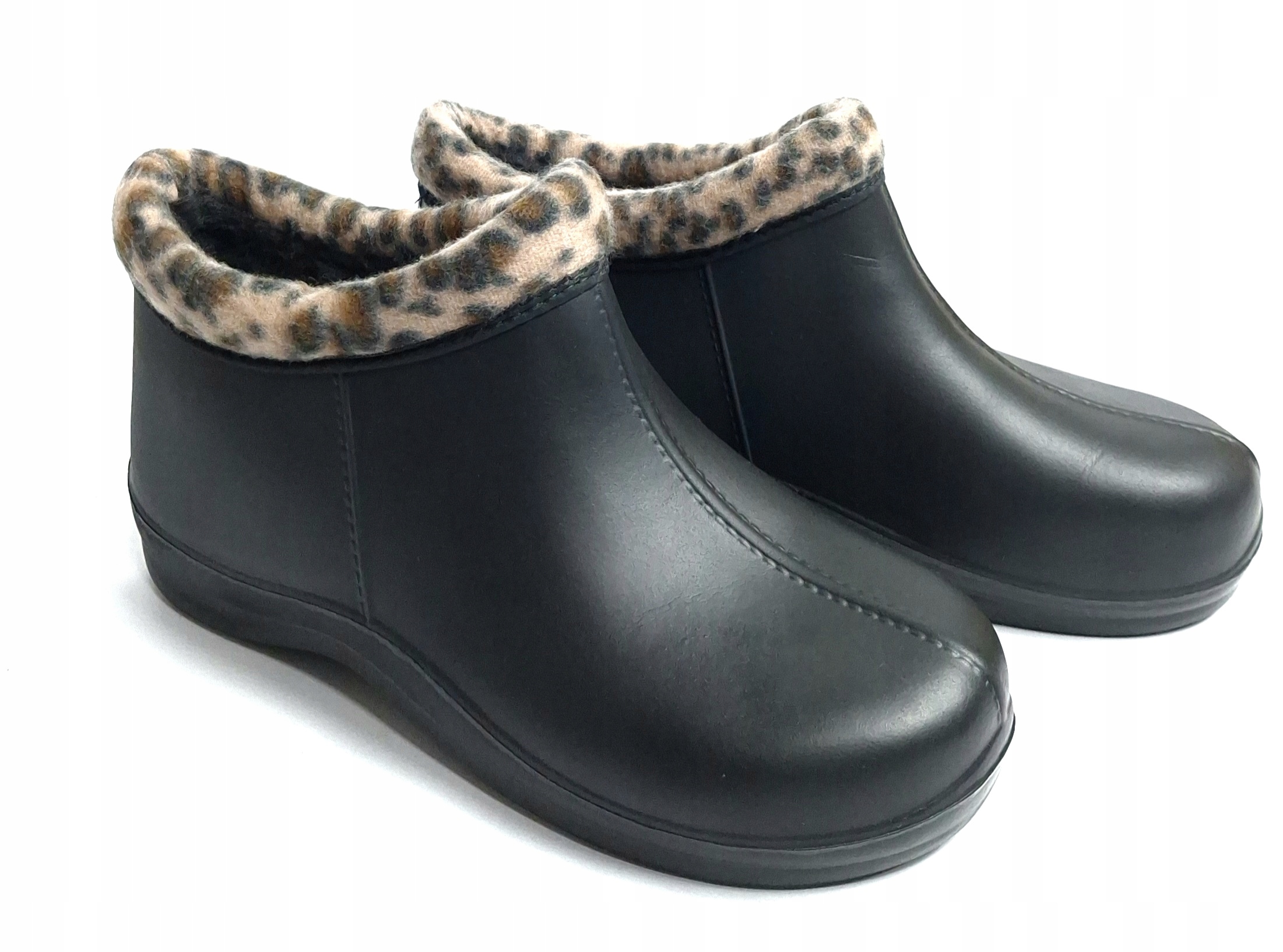 KALOSZE DAMSKIE GUMOWCE KRÓTKIE OCIEPLANE LEKKIE BUTY BOTKI PANTERKA 38