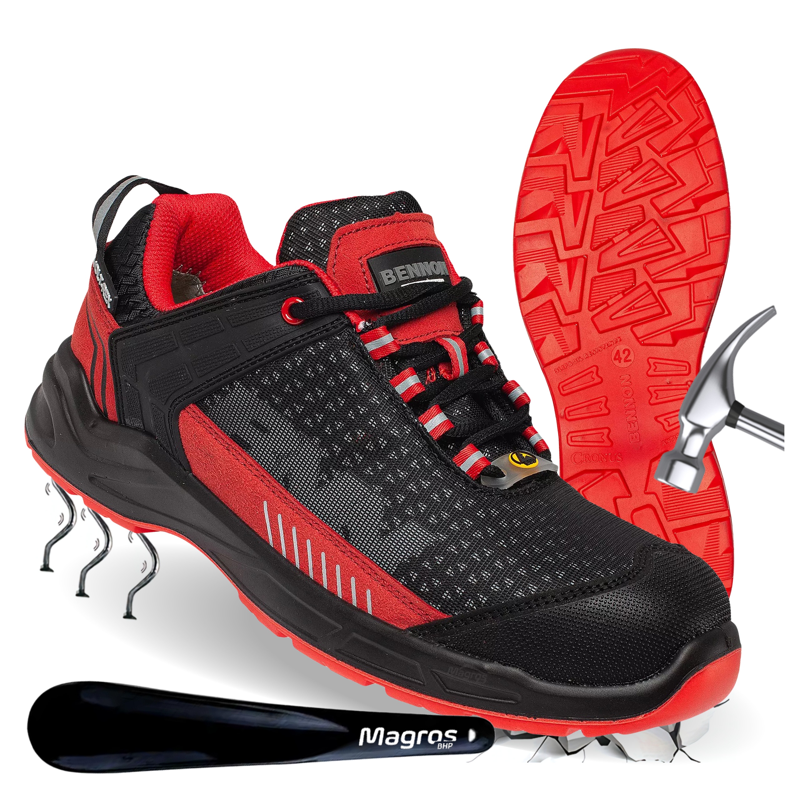 Buty Robocze Sneakersy Półbuty Męskie Bhp Epa Bennon Lumino S1P Esd Nm r.45