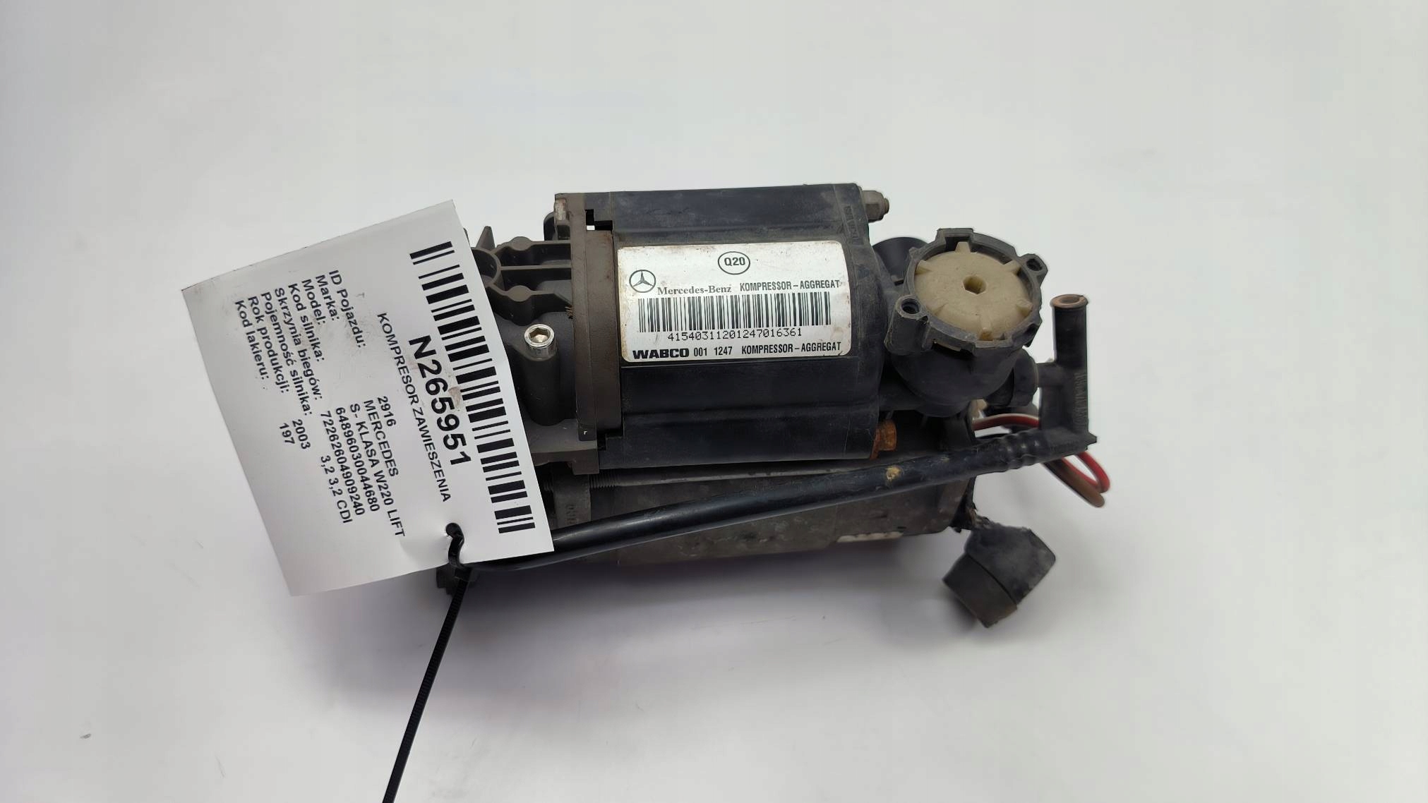 compressor; springing 4430201901 MERCEDES S- KLASA W220 LIFT