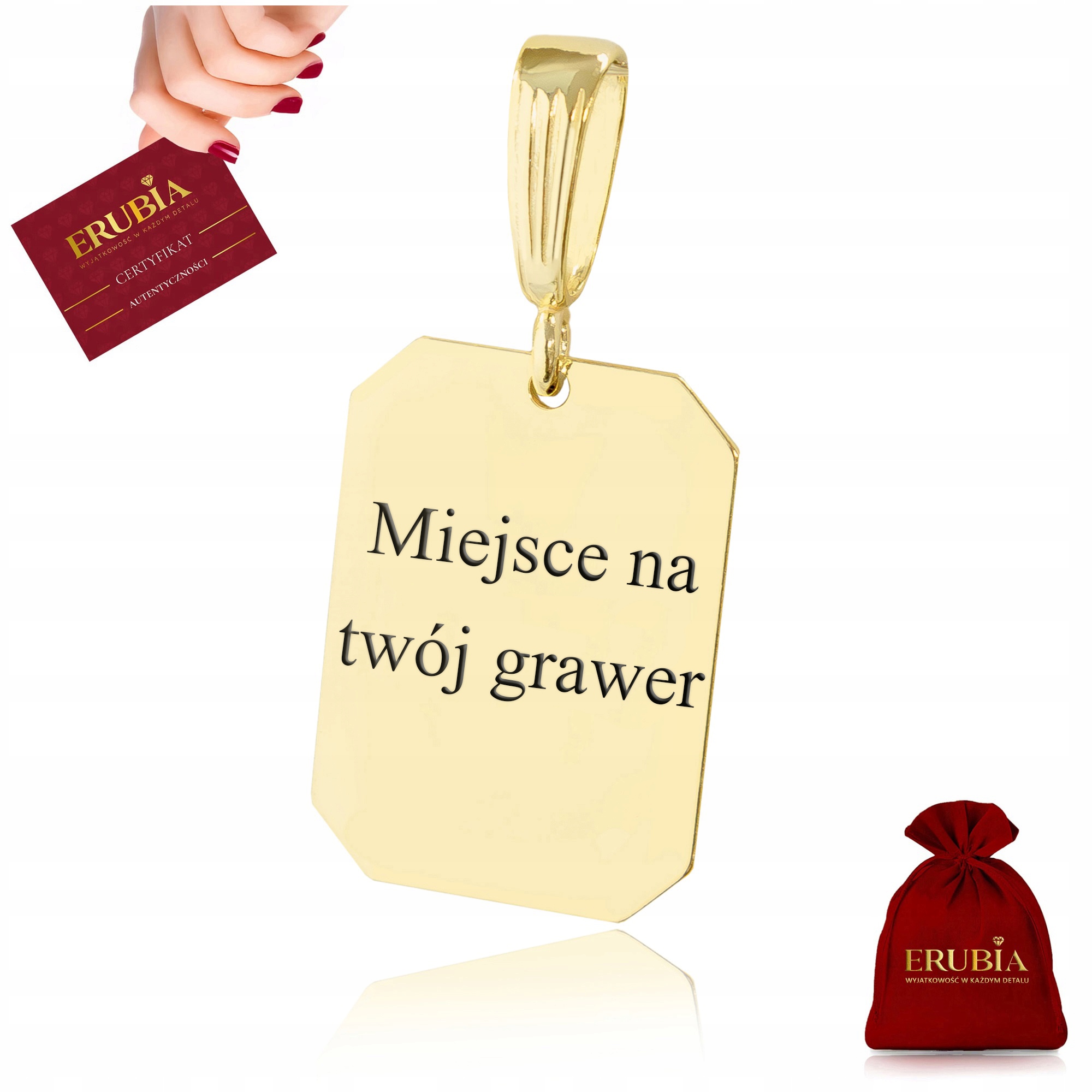 Zlatý Vojenský Identifikační Štítek S S Gravírováním, Velký, Stříbro 925 Pozlacené, Na Řetízek