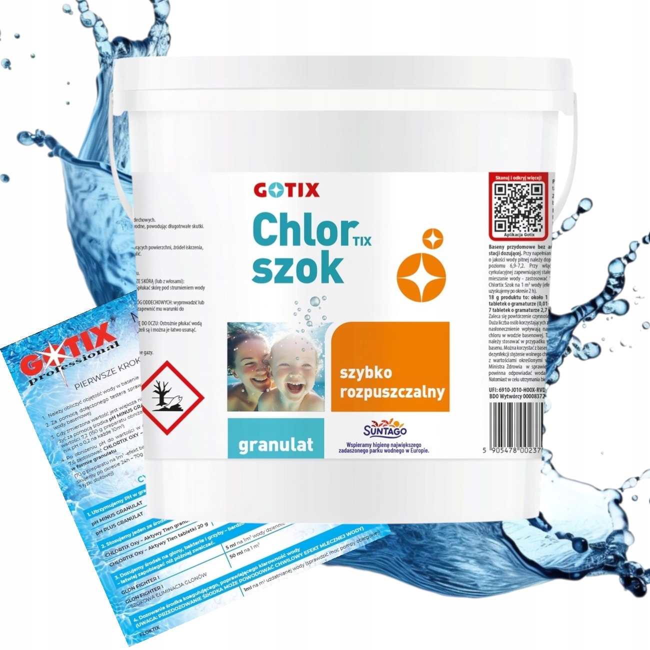 Chlor Szok do Basenu Jacuzzi 5kg Spa Granulat Chemia Basenowa w Granulacie