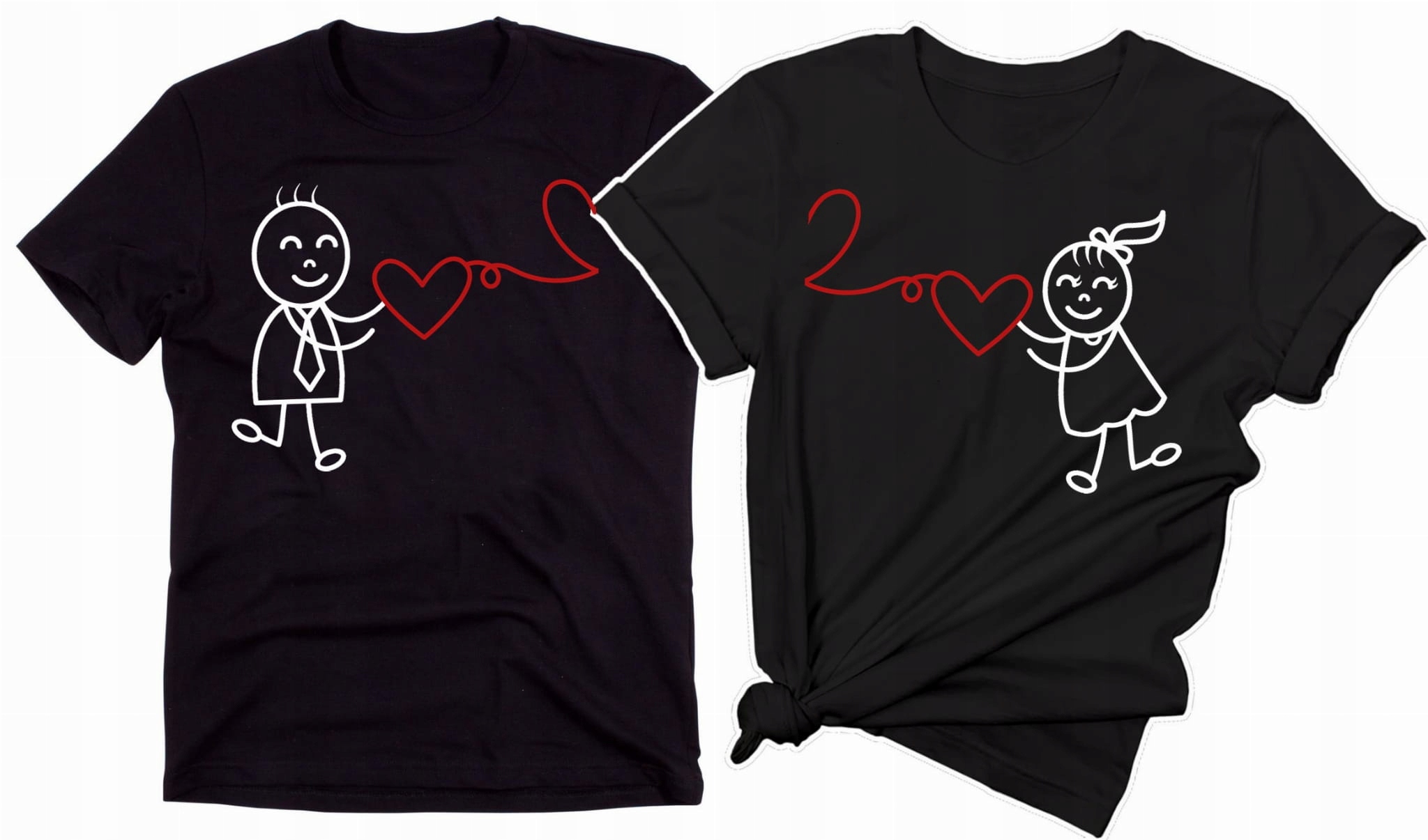 

Zestaw 2 koszulki na walentynki dla par prezent