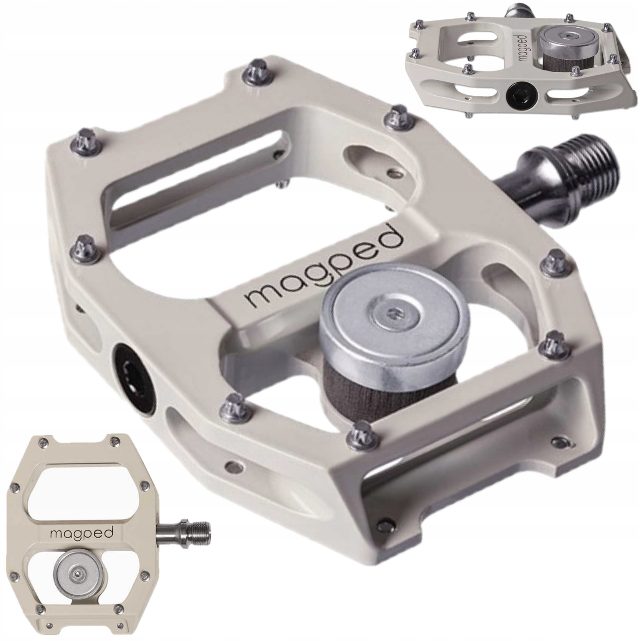 Magped Ultra2 200N Jasnoszare Pedały Magnetyczne Spd Magnezowe Lekkie 328g