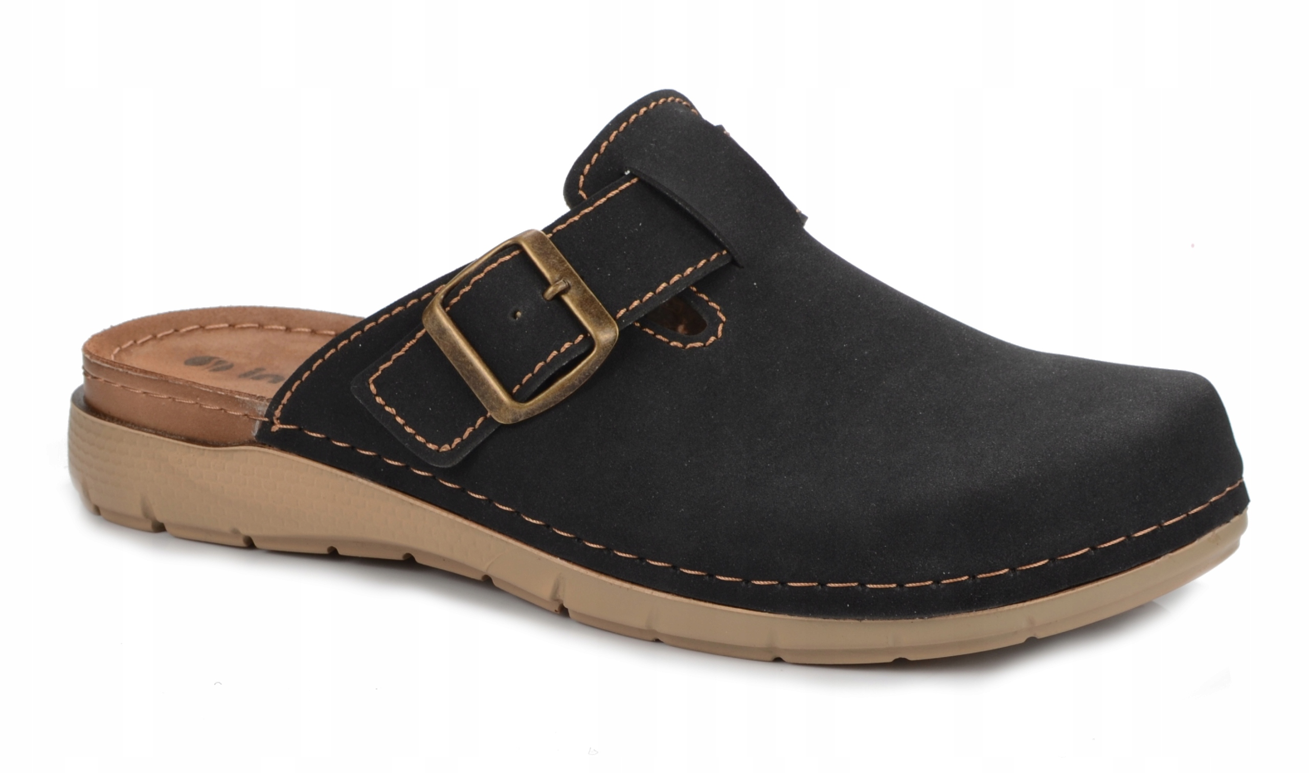 Klapki Inblu Męskie Zakryte Palce Medyczne Wkładka Skóra 42