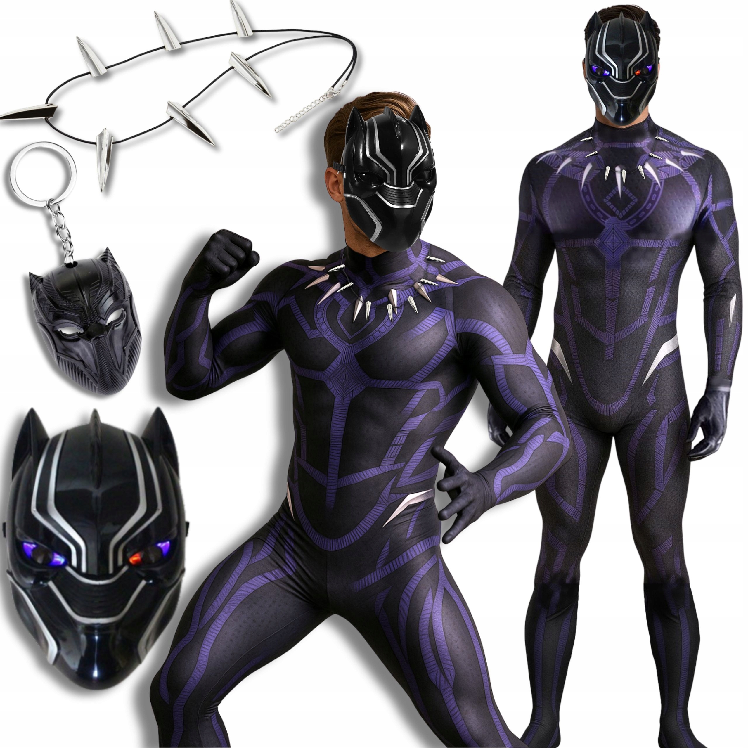 Kostým Převlek Superhrdiny Festivalu Pantera Cosplay S Maskou L 170 176