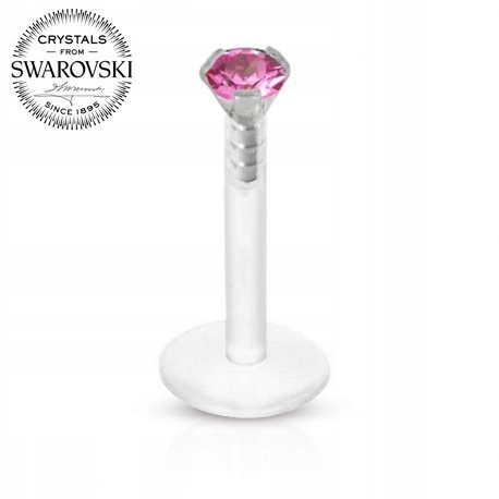 

Labret z kryształkiem Swarovski 1,2/8/2 różowy