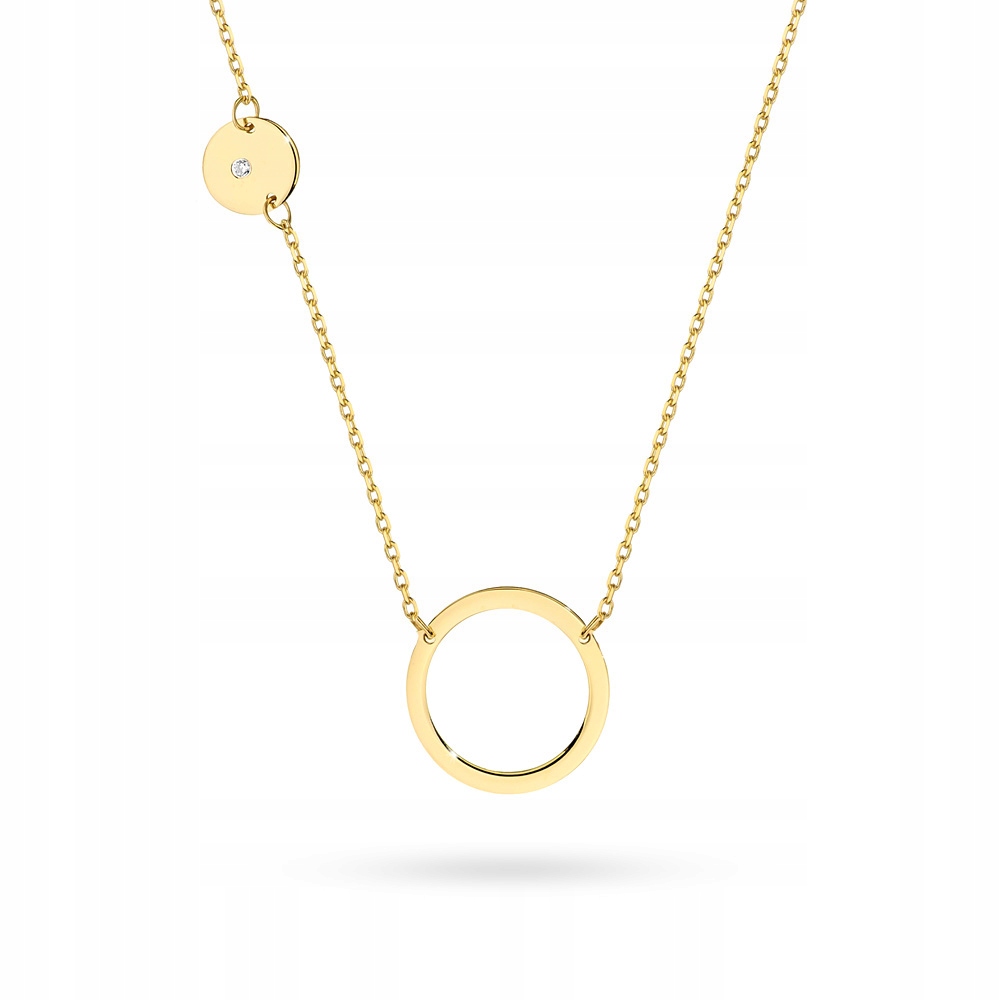 Zlatý Náhrdelník 585 Ring Kruh S Briliantem 0,005 ct
