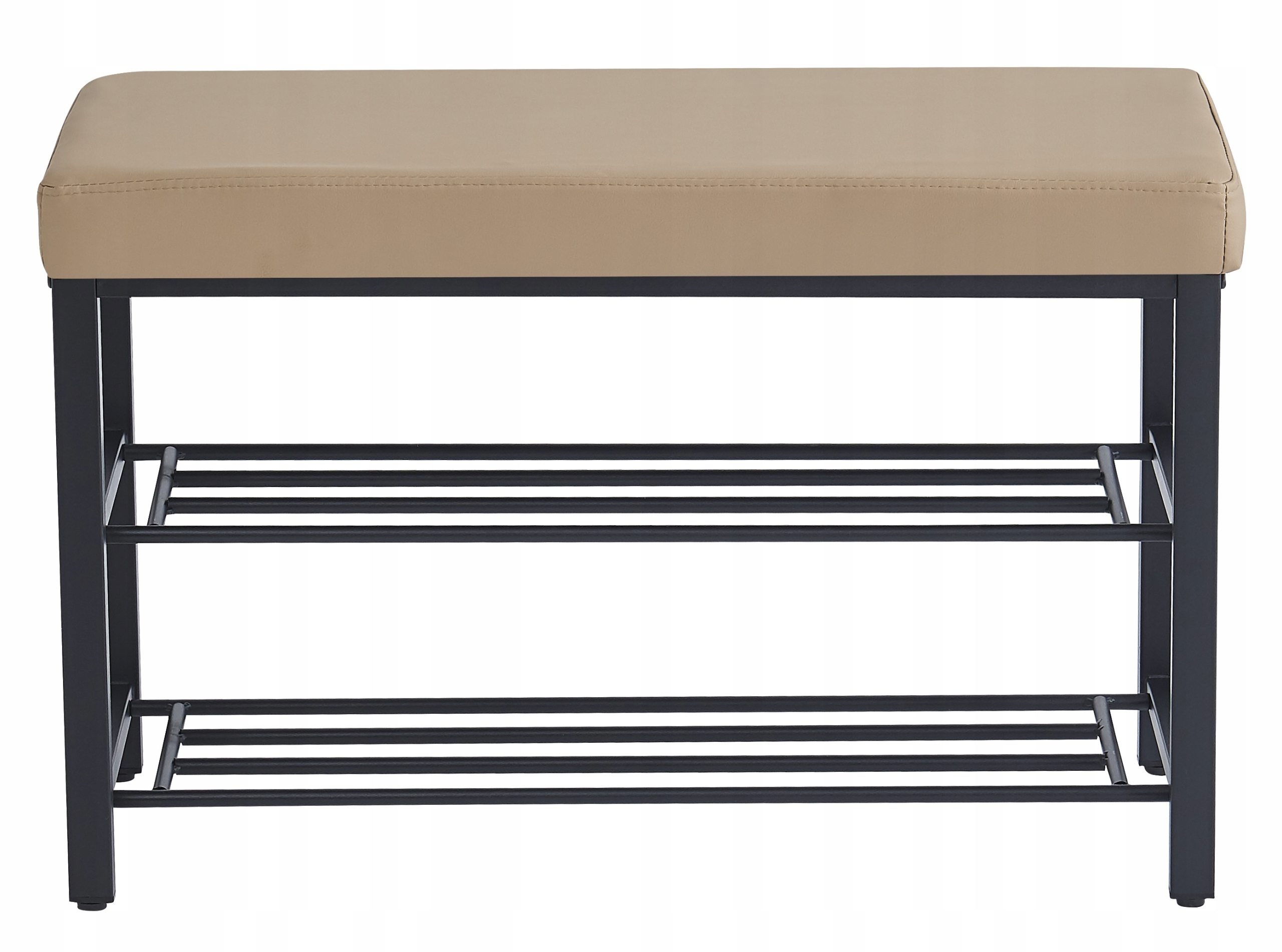 Čalúnená Lavička Na Topánky So Sedadlom Ekokoža Béžová 79 cm