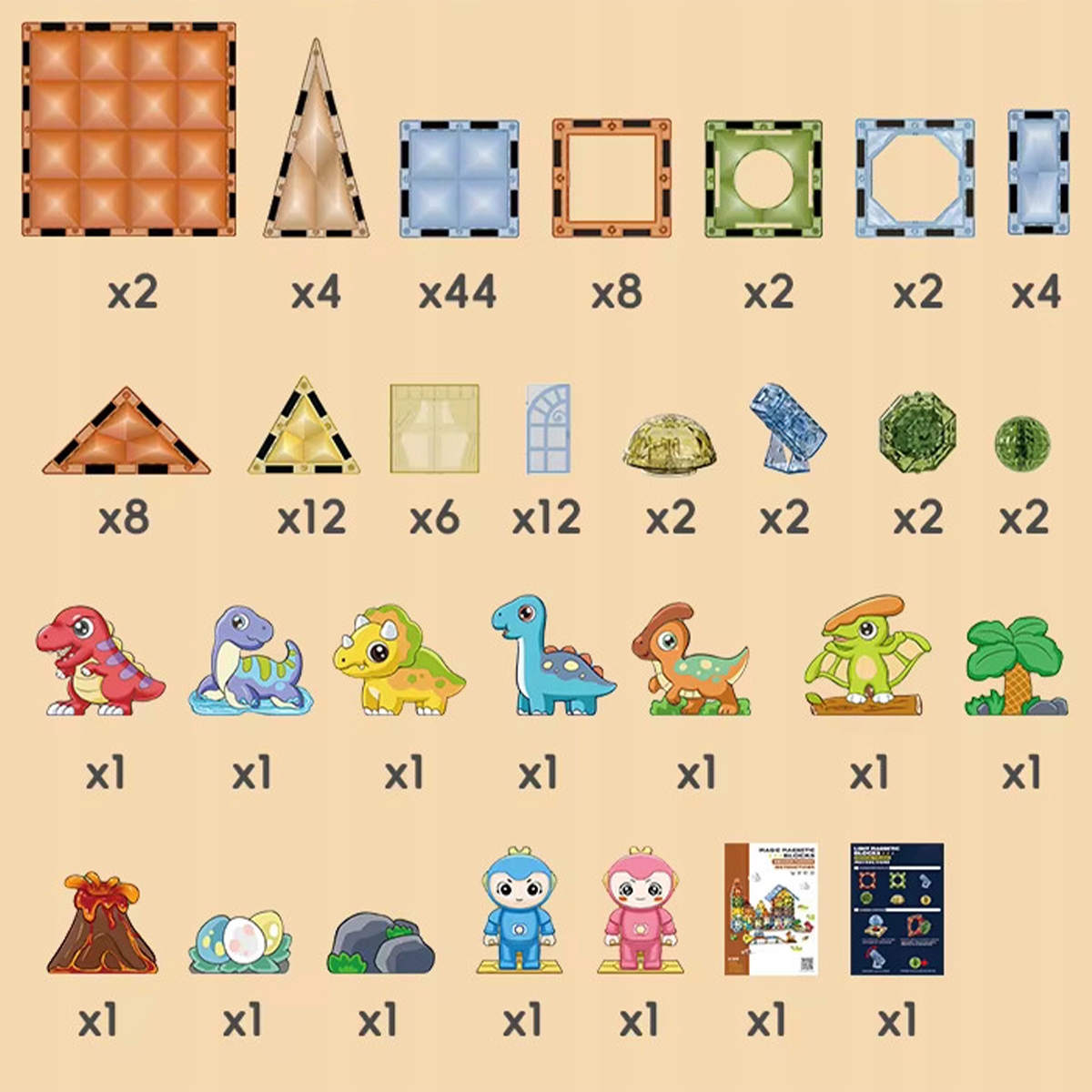 ZESTAW MAGNETYCZNY KLOCKI KONSTRUKCYJNE DLA DZIECI ŚWIECĄCE 126 elementów Rodzaj zestaw