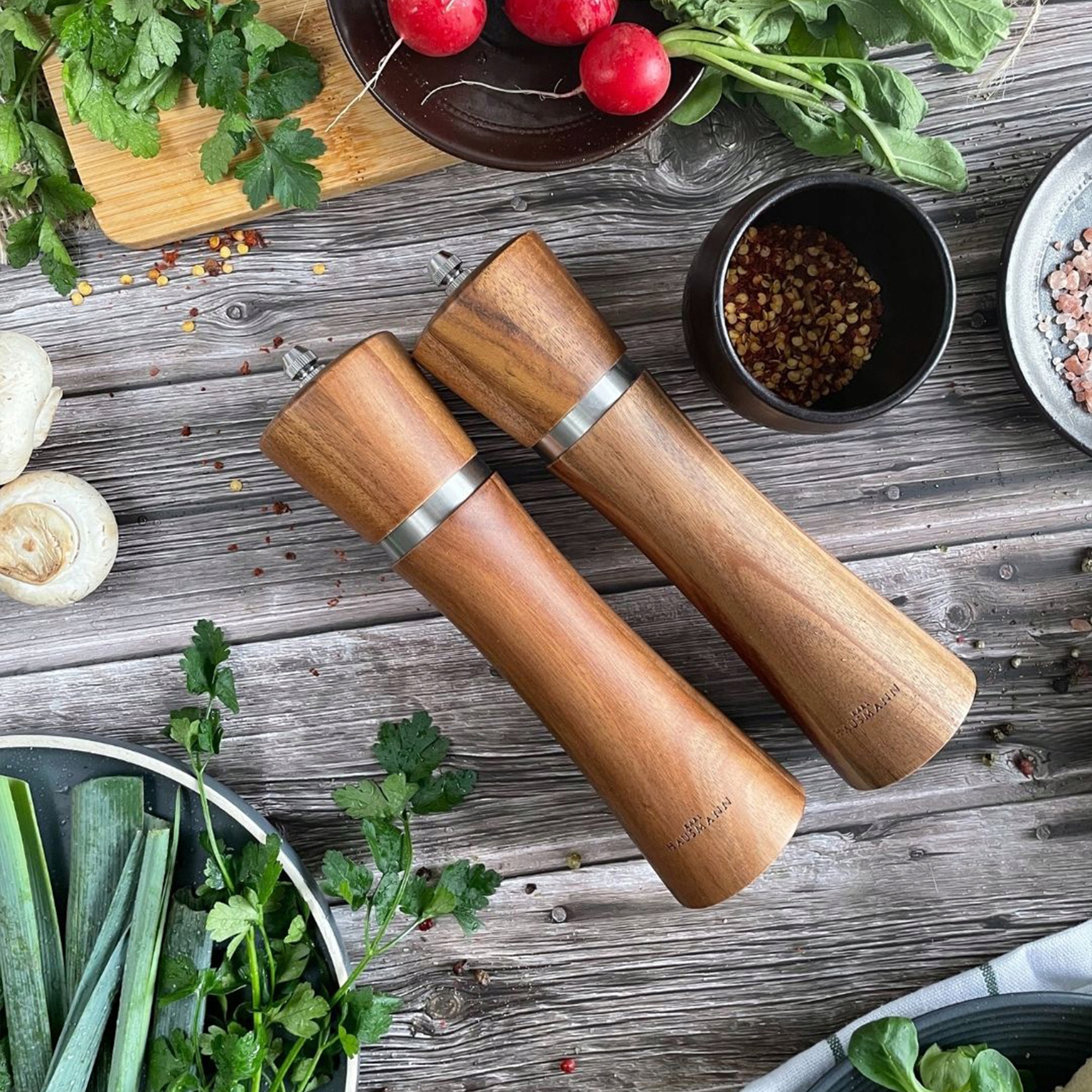ZESTAW RĘCZNYCH MŁYNKÓW DO MIELENIA SOLI PIEPRZU PRZYPRAW DREWNIANE