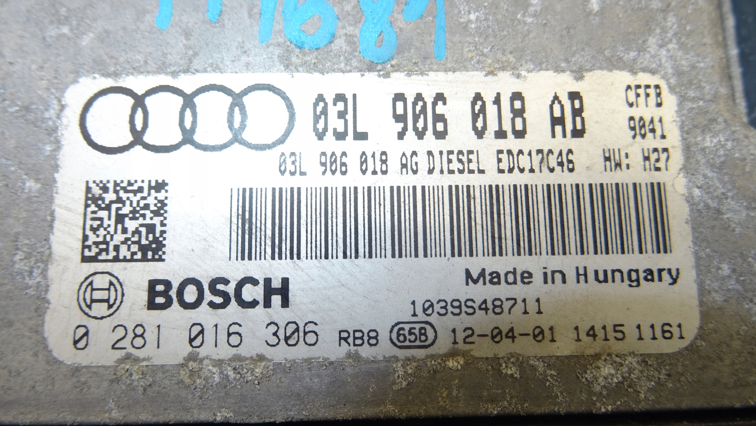 control unit of the engine AUDI A3 8P 2.0 TDI 03L906018AB