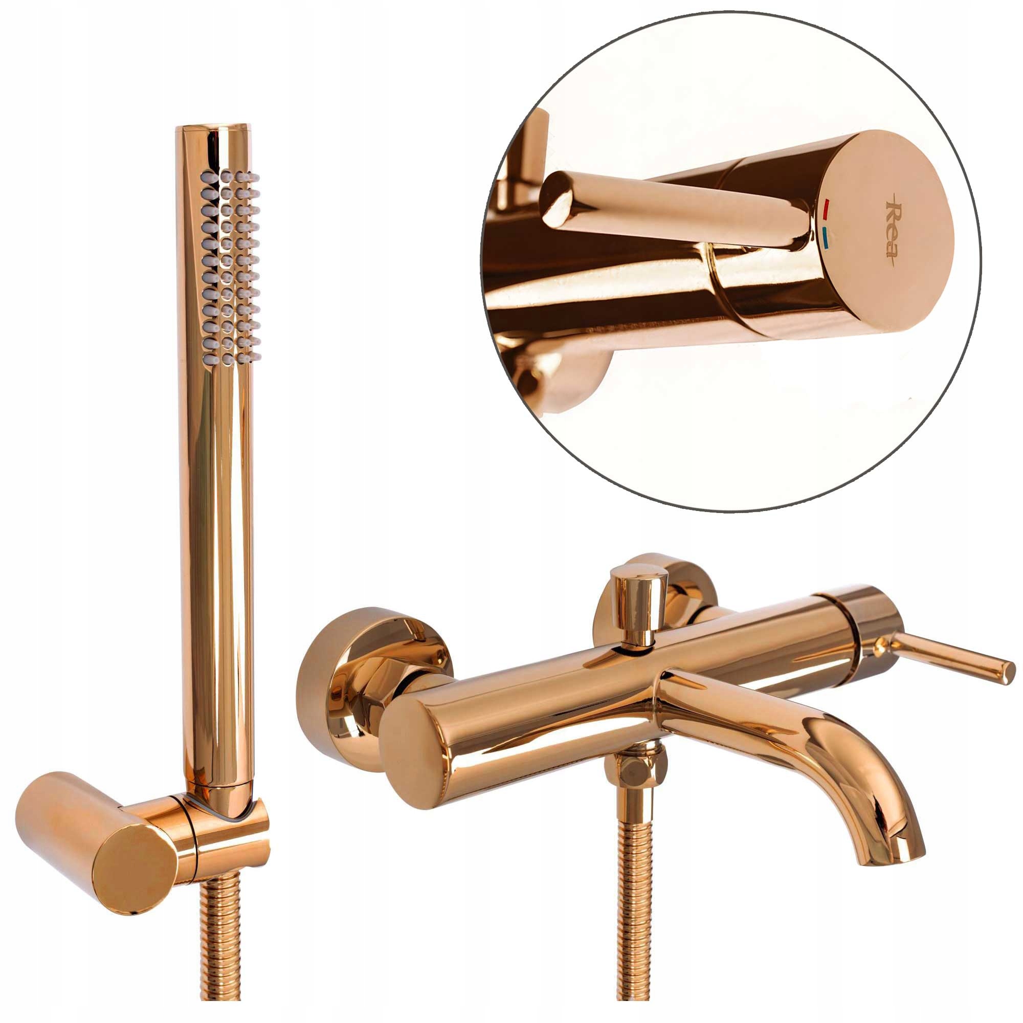 Batéria do vane Meď Držiak Hlavica Pevný výtok Pvd 19 cm