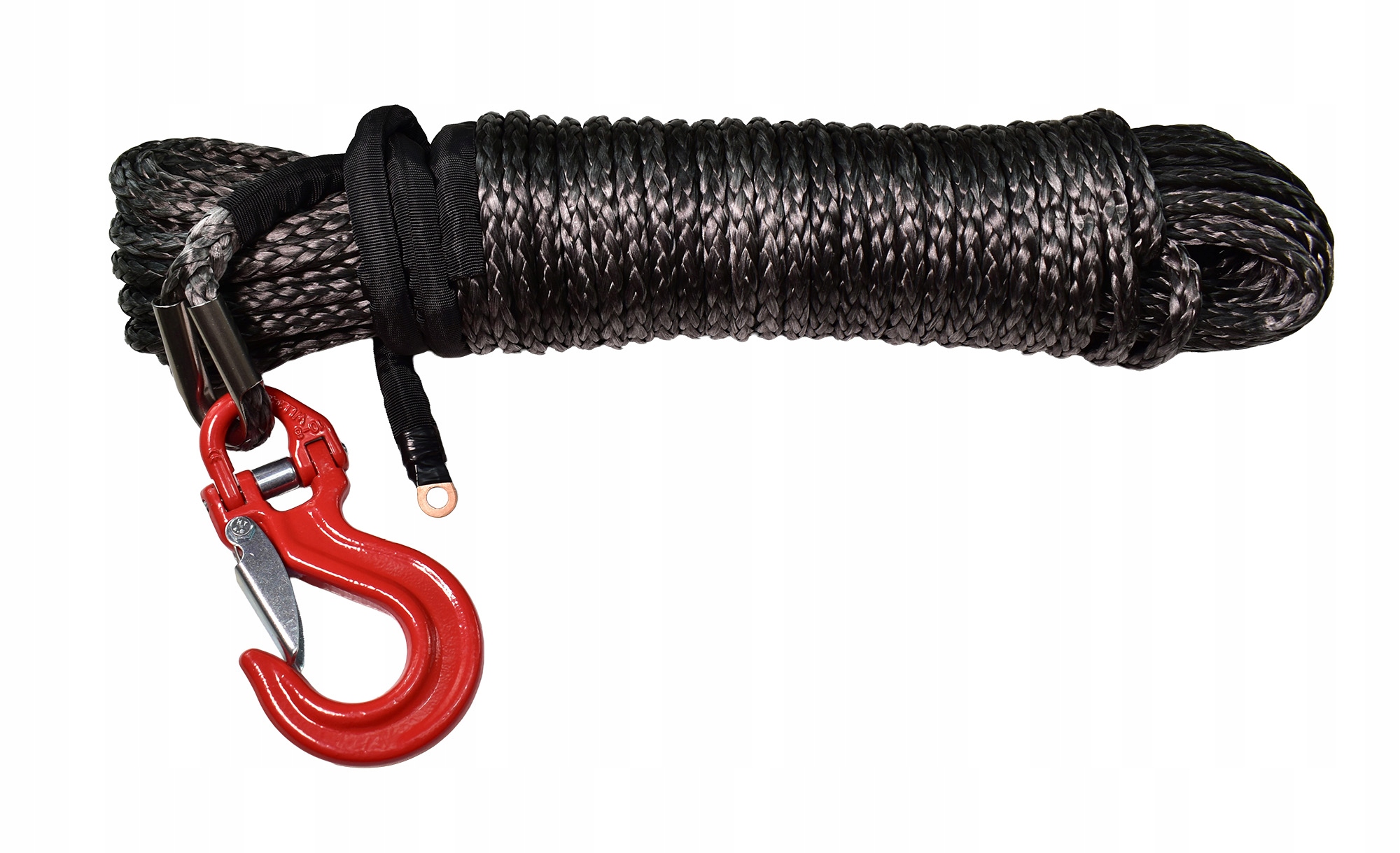Syntetické lano pre navijak 10 mm x 28 m Hak farba šedá