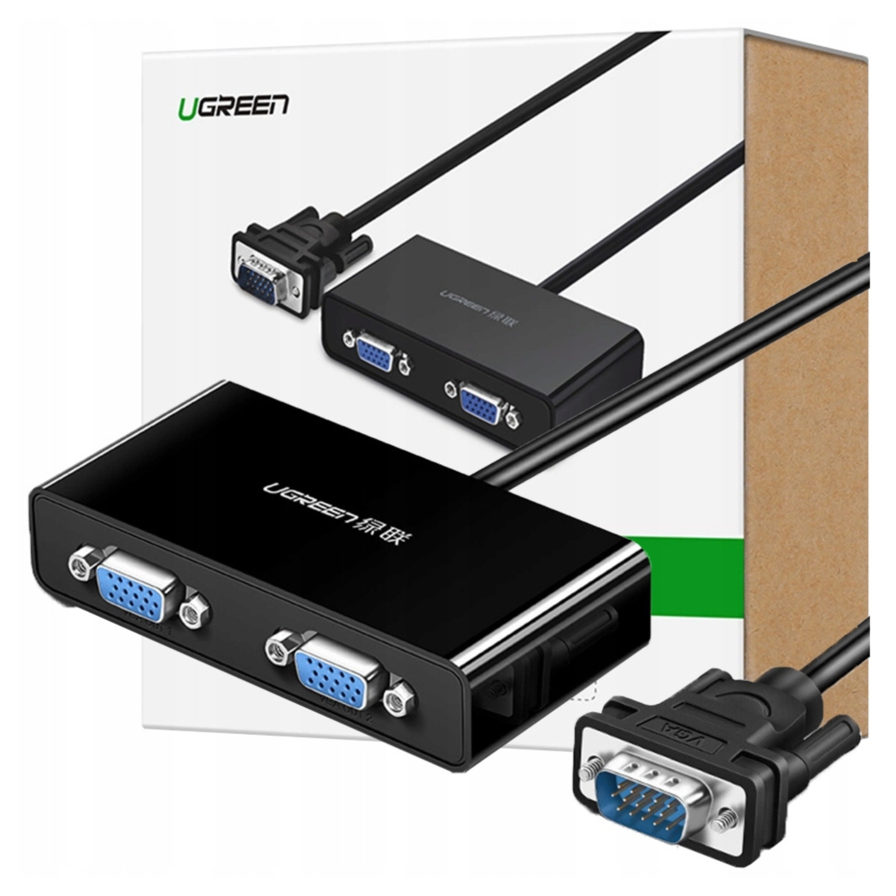 Ugreen Rozdzielacz Vga Do 2X Vga 1M Do Telewizora Komputera Monitora