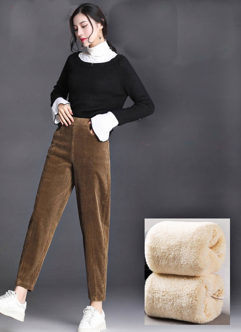 DAMSKIE SPODNIE SZTRUKSOWE OCIEPLANE RÓŻNE KOLORY Cechy dodatkowe ocieplane