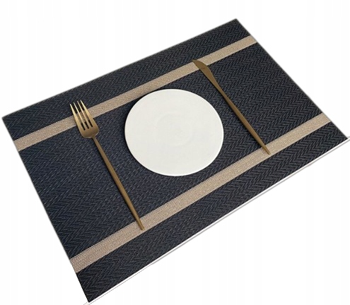 

Podkładka Na Stół Czarna Złota Prostokąt 35 x 45