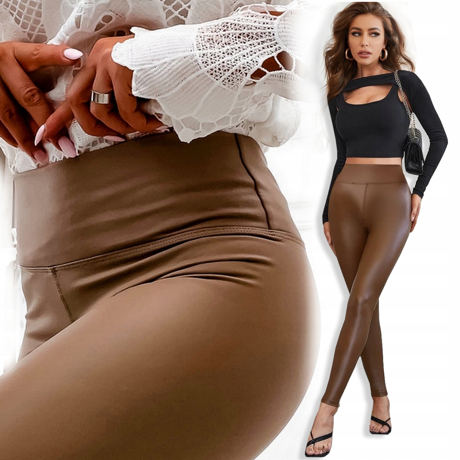 

Legginsy Eko Skóra Matowe Modelujące Wysokie #M/L
