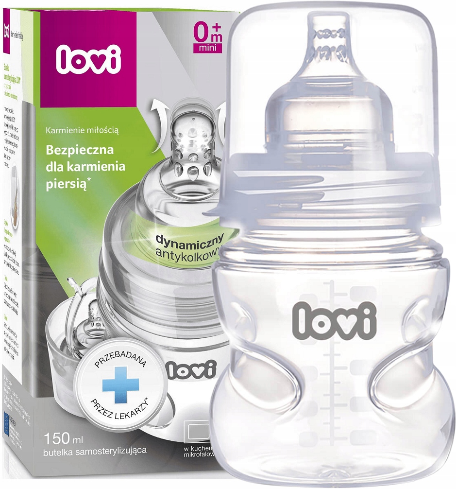 

Lovi Butelka Samosterylizująca Smoczek 0M+ 150ML