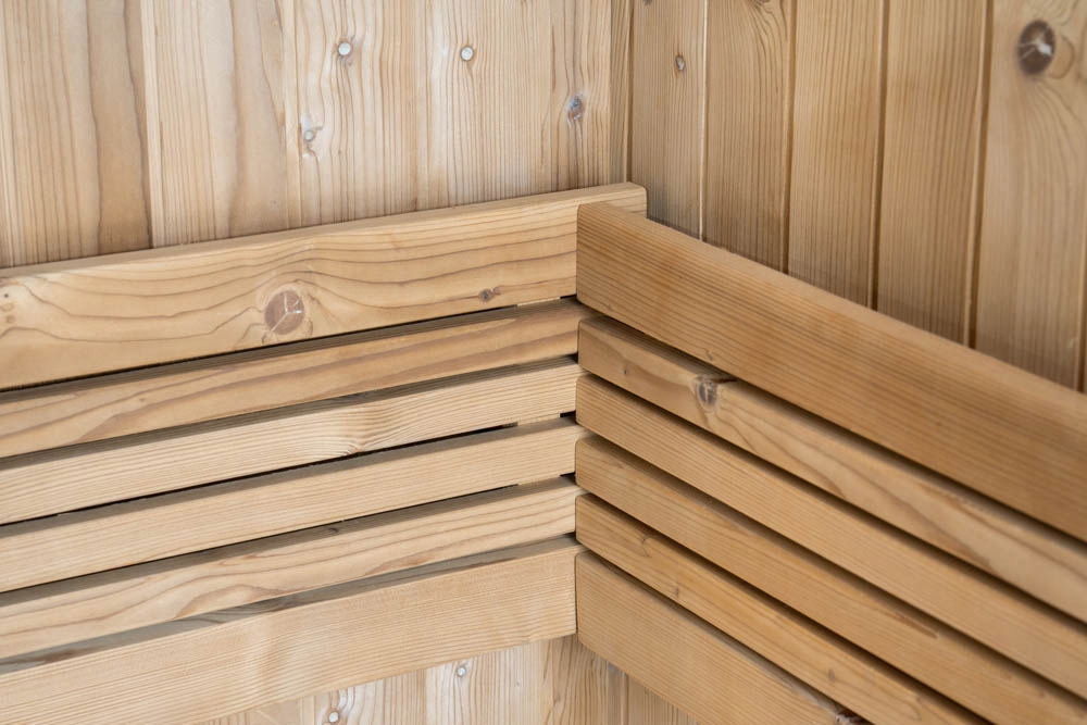 Stačiakampė lauko sauna su Harvia 8 kW krosnele, 175 x 130 x 200 cm, termo mediena, sodui ir sodybai nuotrauka 13