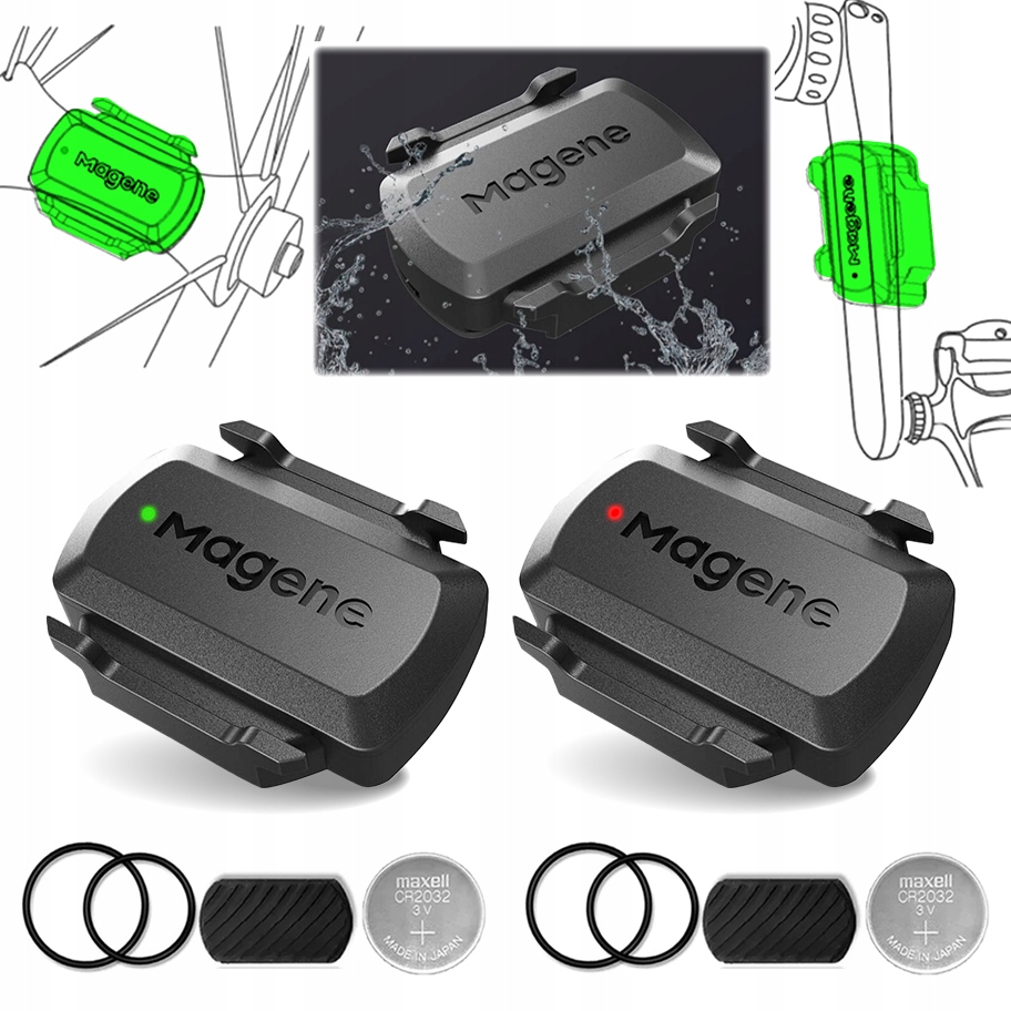 2x Senzor Magene S3 rychlosti a kadence pro Bluetooth Ant+ kolo