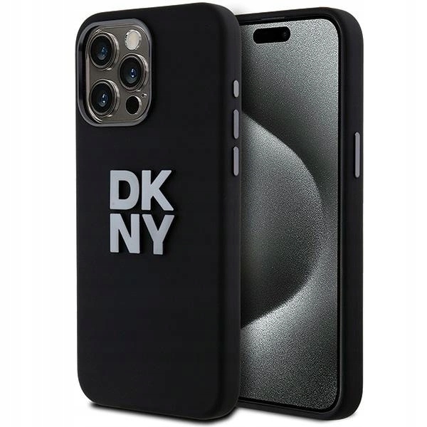 Pouzdro Dkny Liquid Silicone Metal Logo pro iPhone 15 Pro černé