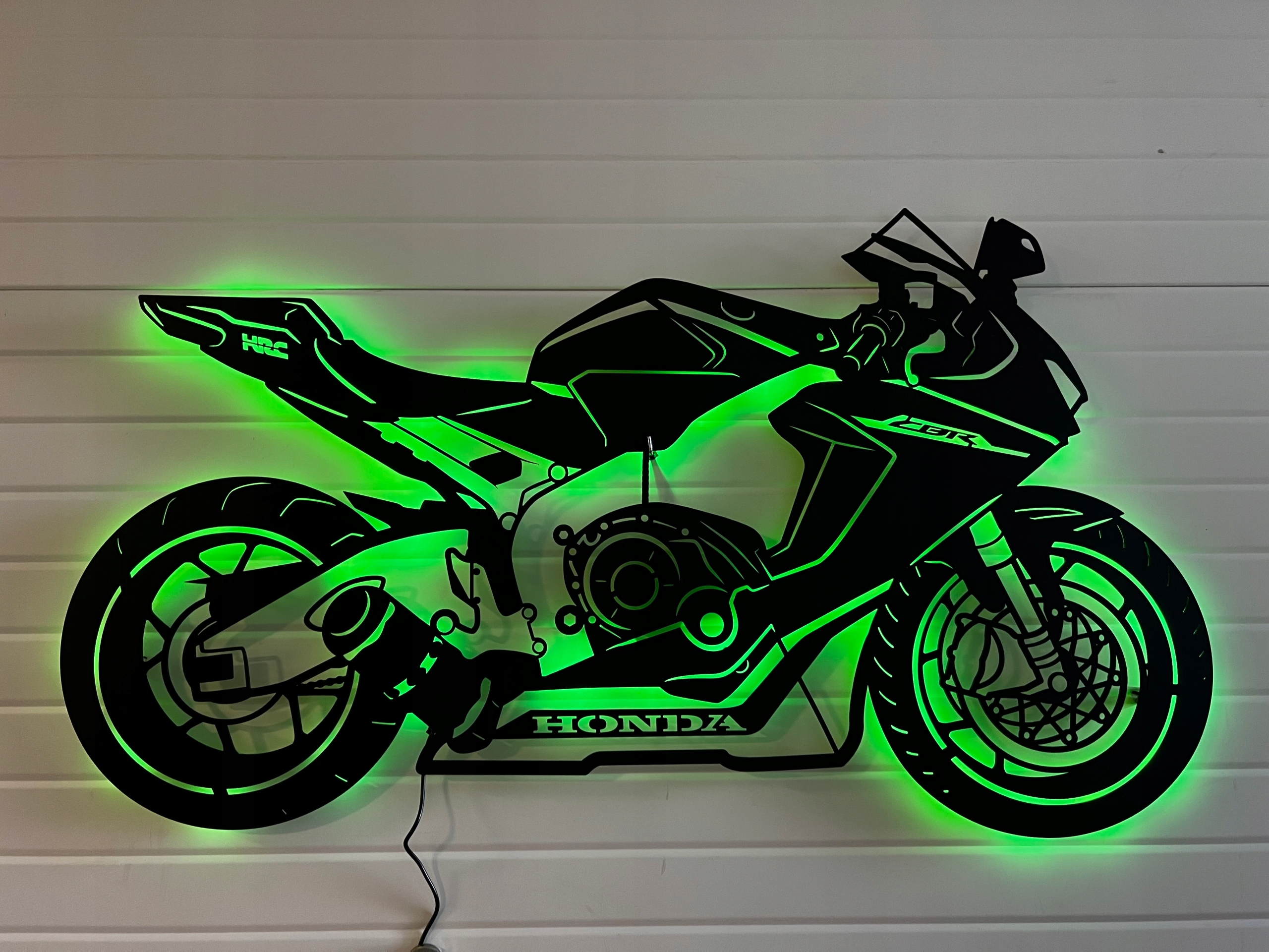 Drevený obraz Moto Honda Cbr Led Nástenná Dekorácia 3D obraz