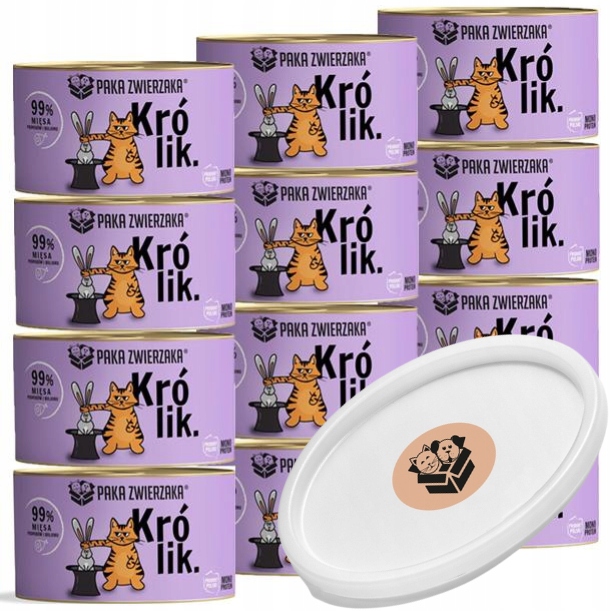 Paka Zwierzaka Kot Mono Protein Królik 12 x 200g