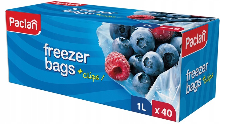 Woreczki na Mrożonki PACLAN z Klipsami 1 L