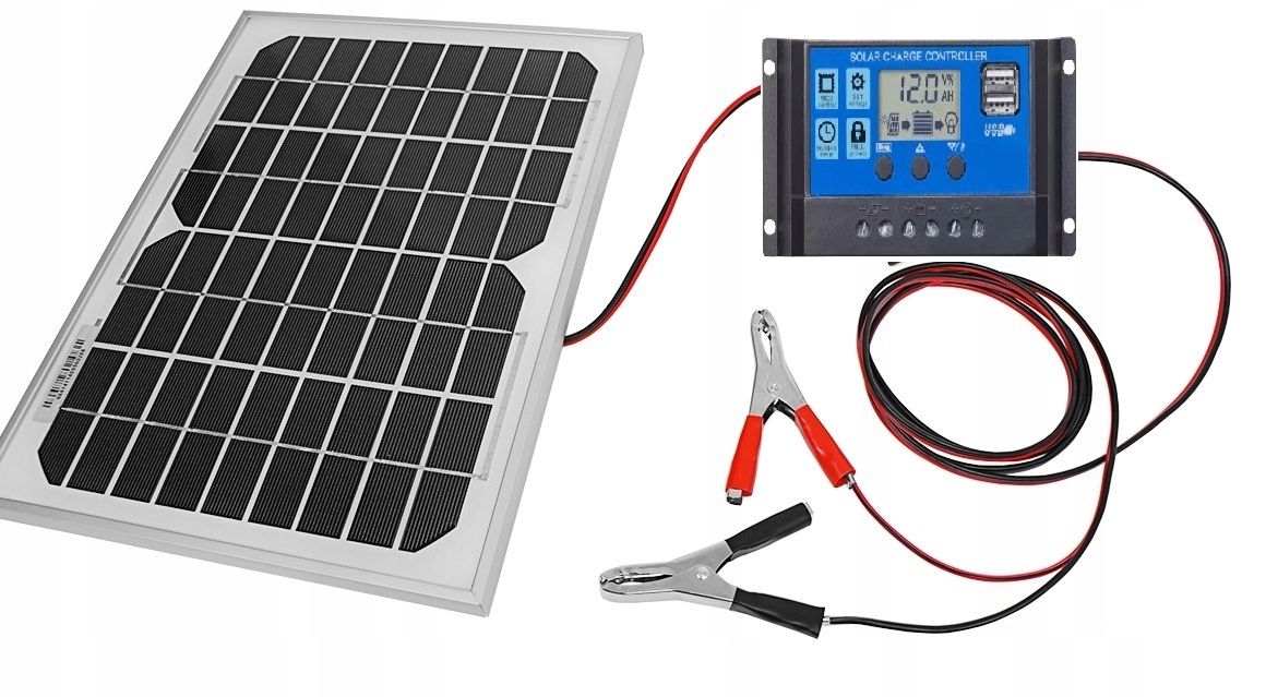 Solární Baterie Solární Panel 20W 12V Regulátor Držáků