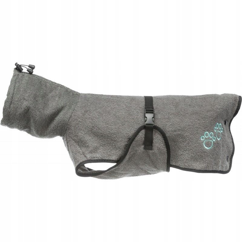 

Szlafrok, dla psa, szary, tkanina frotte, M: 50 cm