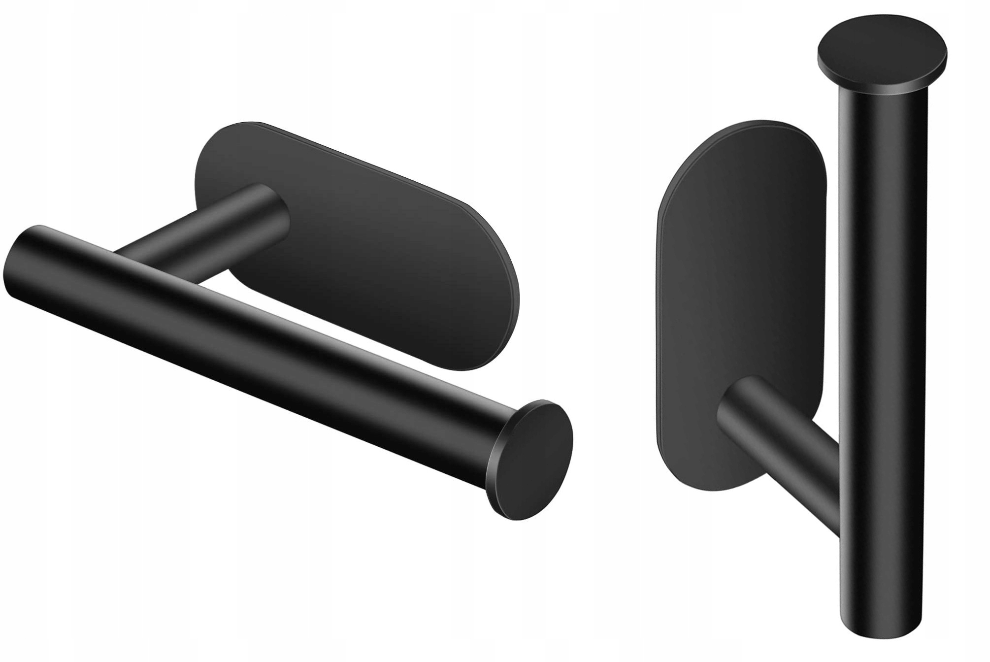 UCHWYT WIESZAK NA PAPIER TOALETOWY BEZ WIERCENIA SAMOPRZYLEPNY CZARNY