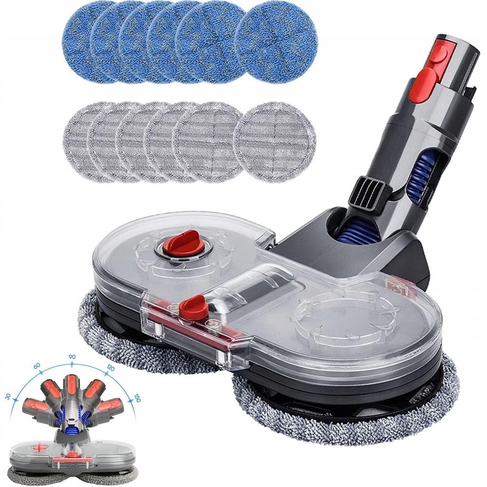 Elektrický Mop S Dvojitou Hlavou Pro Vysavače Dyson, 12 Utěrek