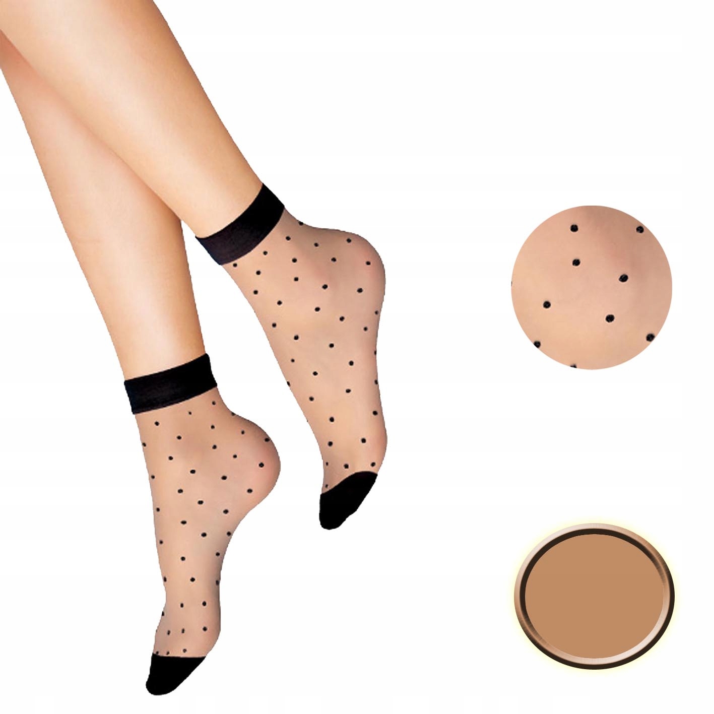 

Skarpetki damskie Lores w kropki Pois Neri Natural