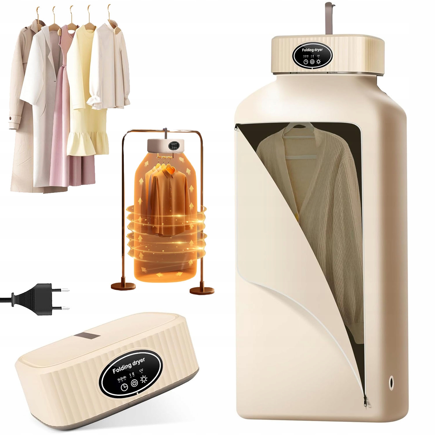 Levně Elektrická Sušák Prádla S Časovačem Sterilizace Teplého Vzduchu 220 V