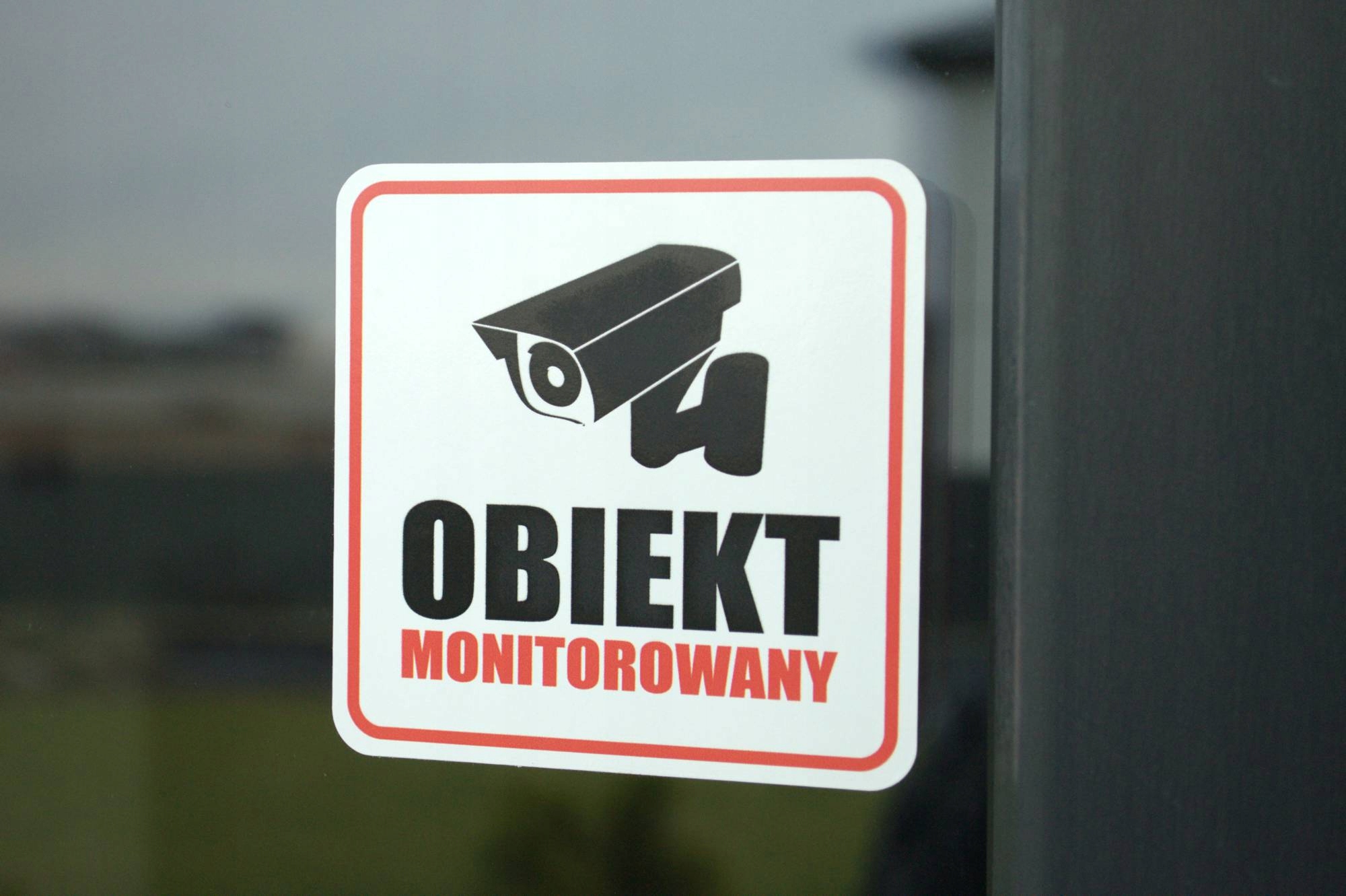 Naklejka OBIEKT MONITOROWANY RODO 15 cm monitoring Tematyka obiekt monitorowany
