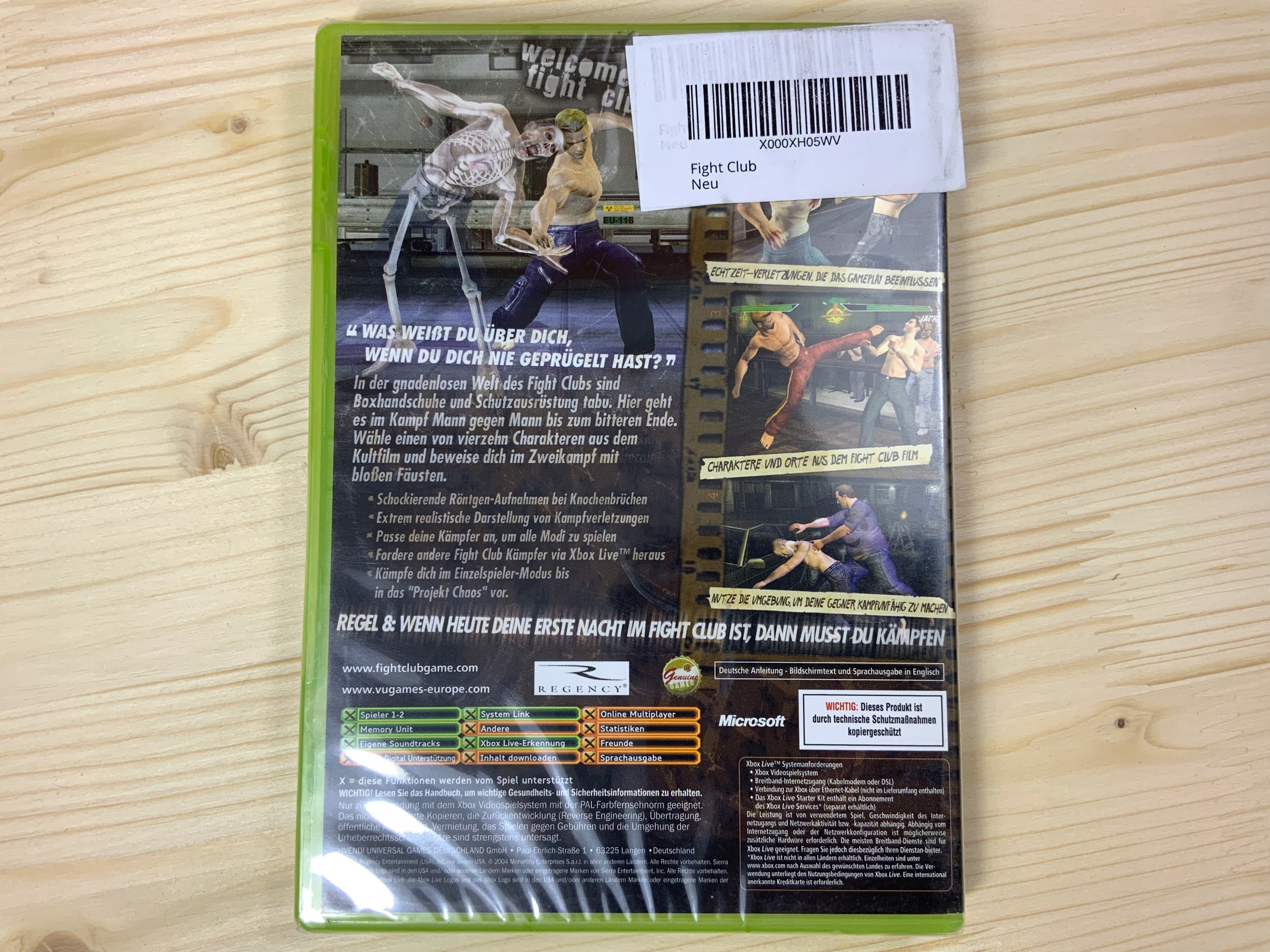 FIGHT CLUB folia XBOX CLASSIC Tematyka bijatyki