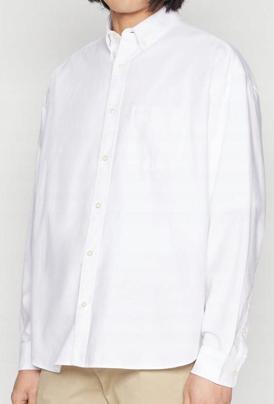 Gap Košile oxford standard fit bílá