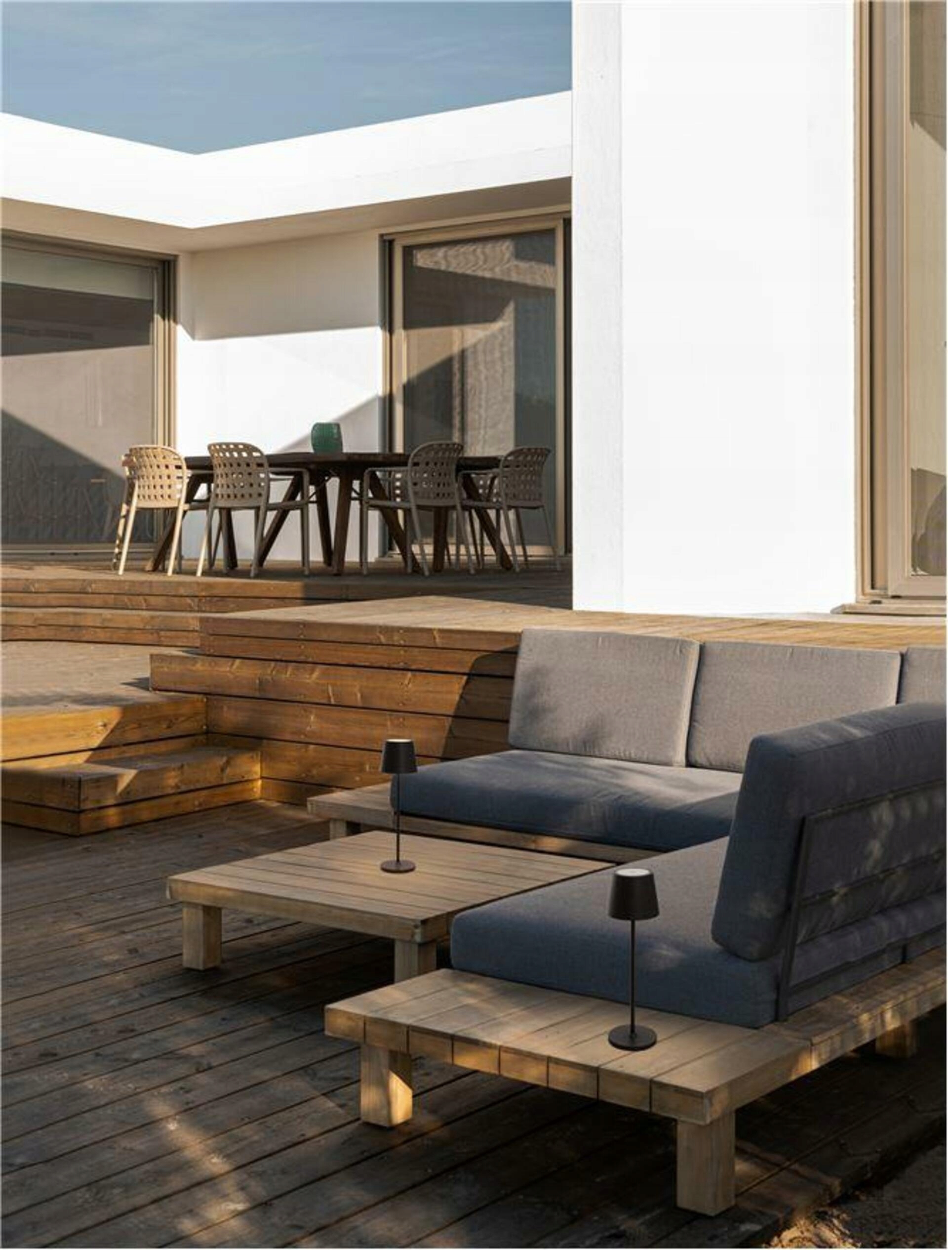 Nova Luce vonkajšia stolná lampa Seina čierny hliník a akryl Led 2W 2700K 5V