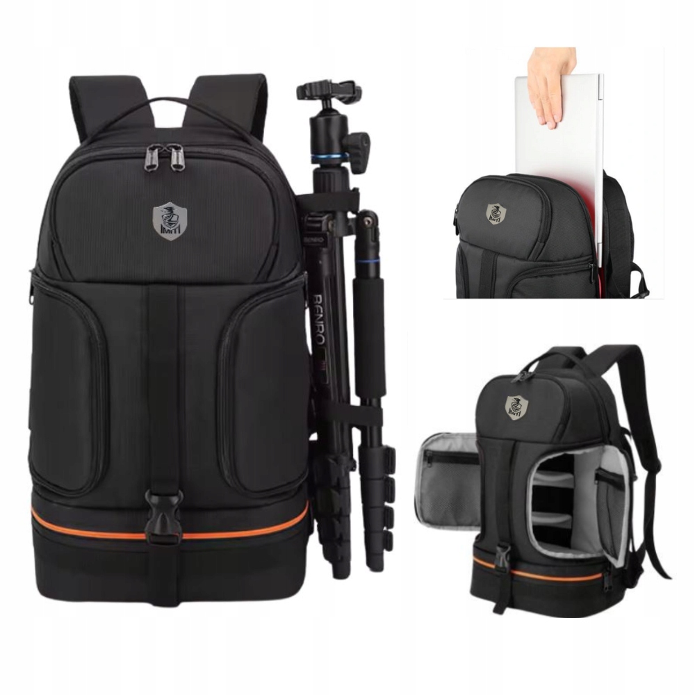 Batoh Na Fotoaparát Pro Notebook 15" Kameru, Prostorný, Černý