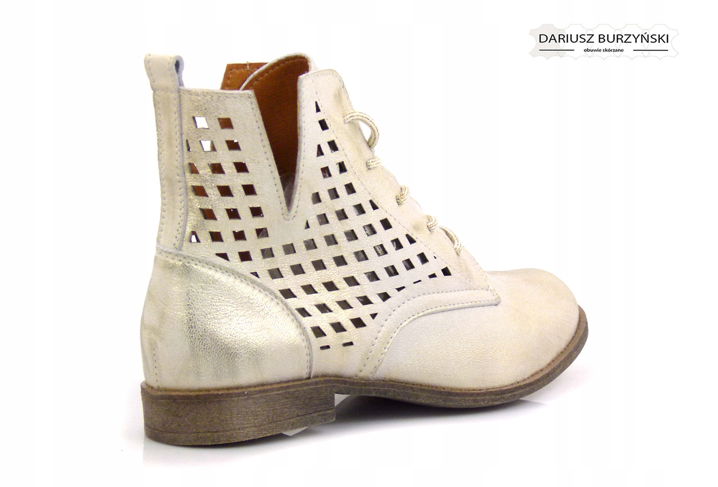 38 TRZEWIKI 202BTV beżowozłote BOTKI Rozmiar 38