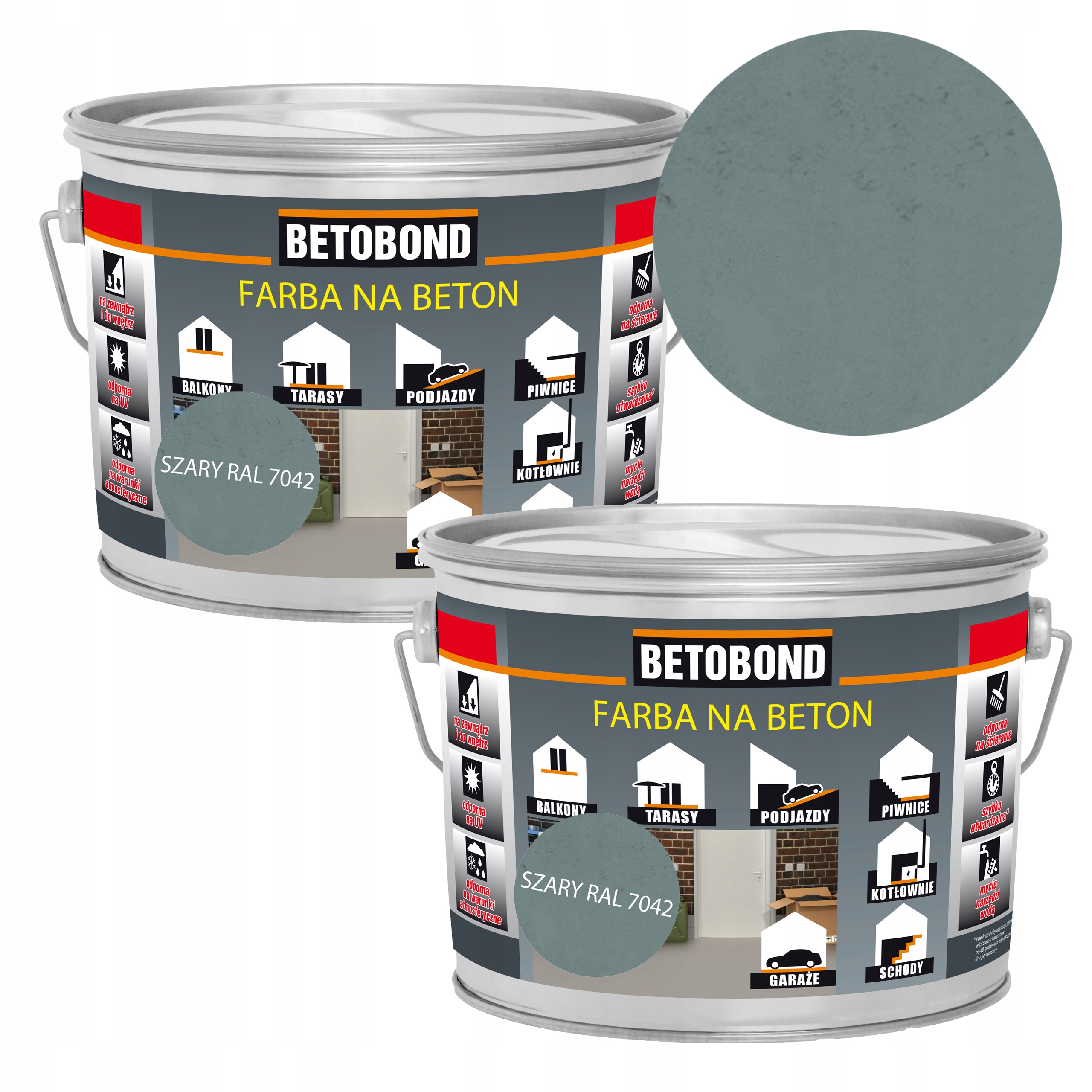 Farba do Posadzek Betonowych Szara 2,5L Polifarb Betobond Zestaw 2 sztuki