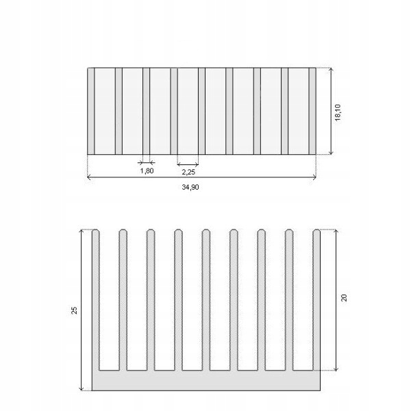Radiator RAD28 35x18x25mm Producent Inna